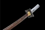 20-inch Samurai Sword Training Wooden Sword Type B scabbard mouth with brass habaki inset on white lacquered scabbard, training samurai sword, wooden samurai sword