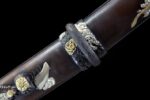 Premium Tanto handle detail, displaying traditional tsukamaki wrapping craftsmanship.