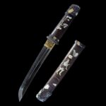 Premium Tanto blade and scabbard separated, ideal for detailed component inspection.