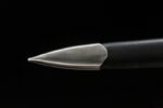 Knight Sword scabbard tip, protective cap, dark finish, elegant design.