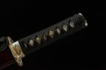 Red Flame Dragon Soul Katana scabbard texture, secure fit, protective covering, display sword.