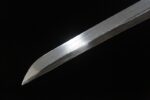 Longyao Kyushu Japanese sword blade tip, showcasing sharpness and polishing craftsmanship