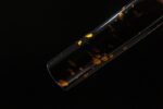 Battle of Shadows Wakizashi scabbard end detail, dark polished finish with end ornament