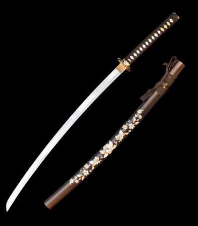 Flower Phantom Blade Katana full display, blade, handle, and scabbard in harmonious unity