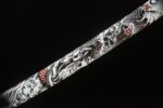 Longyao Kyushu Japanese sword scabbard mid-section, showcasing snowflake or shattered ice texture