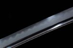 Half-Tachi blade mid-section detail, showing its smooth edge and clean lines, showcasing craftsmanship.