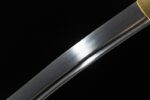 Mo Yulong Knife blade mid-section detail, showing metallic luster and sleek lines, reflecting forging craftsmanship.