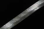 Shogun Tachi blade detail, clearly visible layered or wavy pattern, enhancing visual aesthetics.