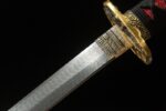 Dragon Slayer Sword blade and tsuba joint close-up, showing blade and fittings