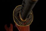 Demon Shadow Wakizashi circular tsuba close-up, exquisite openwork carving design