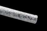 Silver Peony full scabbard engraving and profile view of samurai sword