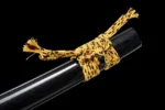 Tang Bohu Dian Qiuxiang scabbard sageo cord wrap in yellow-black woven pattern, training samurai sword, wooden samurai sword