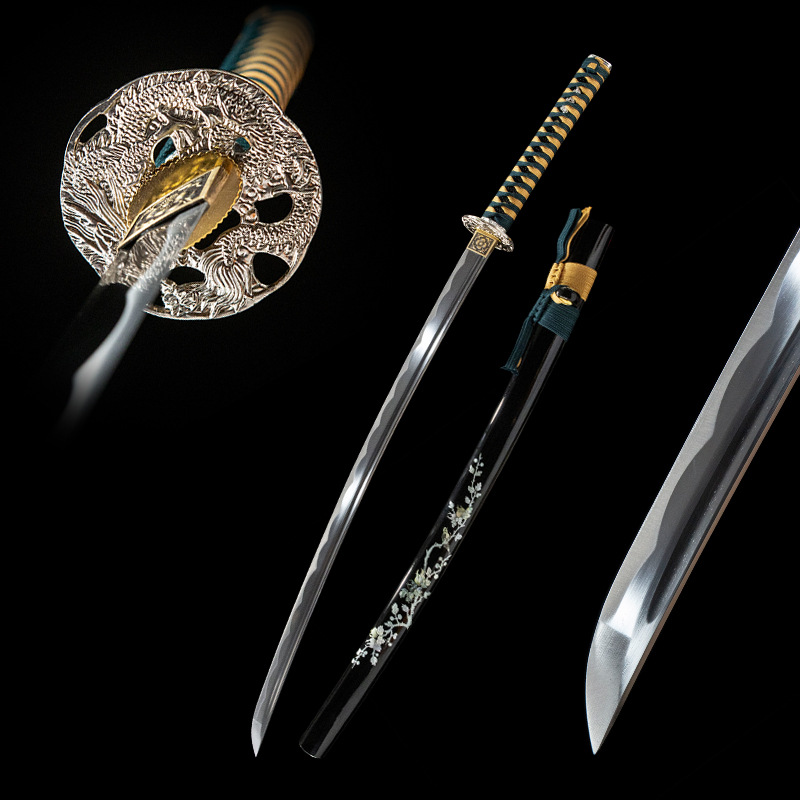 Warrior Soul full sword display, blade, handle, scabbard components in harmony