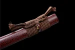 Samurai Sword Training Wooden Sword AB Type sageo cord knot and kurigata detail, training samurai sword, wooden samurai sword, wooden training samurai sword