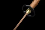 Samurai Sword Training Wooden Sword AB Type tsuba guard and brass habaki detail, training samurai sword, wooden samurai sword, wooden training samurai sword