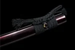 Samurai Sword Training Wooden Sword AC Type sageo cord knot and kurigata detail, training samurai sword, wooden samurai sword, wooden training samurai sword