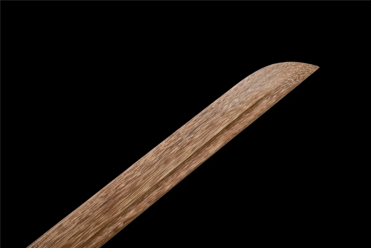 KATANA Training Wooden Sword E wooden blade grain and edge curvature detail, training samurai sword, wooden samurai sword