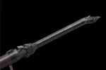 Tang Horizontal Sword Type B cast-iron tsuba guard and blade-mouth junction detail.