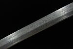 Blade pattern detail on Black Damascus Japanese Sword