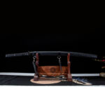 Pure black sword full view with scabbard