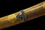 Engraved fittings on the solid wood katana scabbard