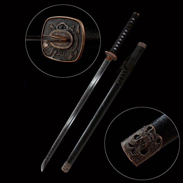 Carbon steel Tang horizontal knife