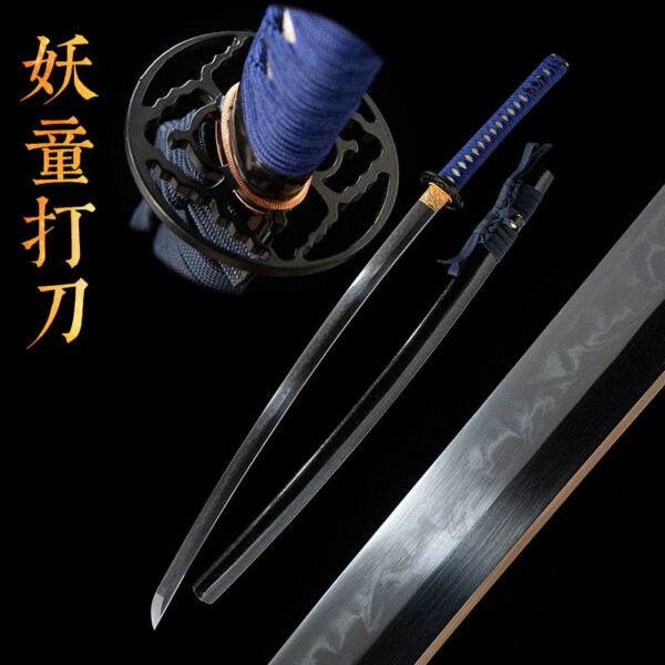 Shadow Katana disassembled, showing individual components like the blade, tsuba, handle, and scabbard
