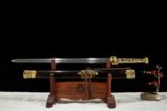 Taotie Sword and scabbard full display, highlighting its complete form and color scheme