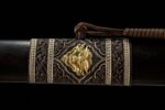 Great Ming Yongle sword, close-up of the detailed decorative patterns on the scabbard