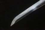 Red Night Sword blade tip, sharp detail showcasing excellent curve