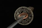 Gold Dragon Wakizashi tsuba with dragon motif close-up