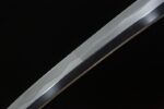 Full view of Gold Dragon Wakizashi blade with polished hamon